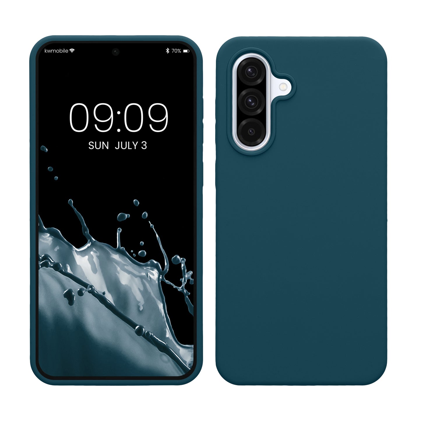kwmobile Hülle kompatibel mit Samsung Galaxy A36 5G Hülle - Silikon Handy Case - Handyhülle weiche Oberfläche - kabelloses Laden - Petrol matt Petrol matt  