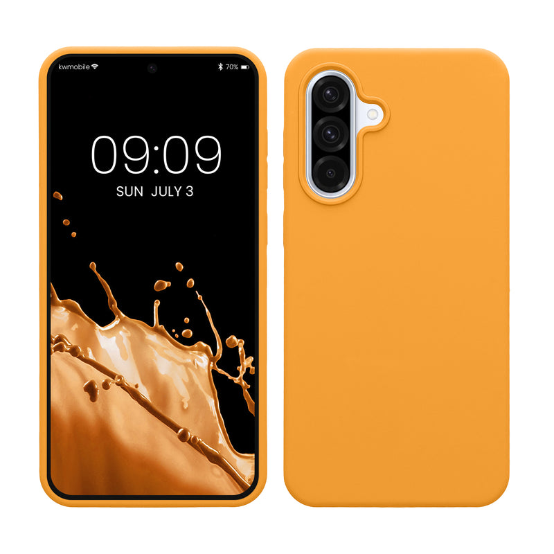 kwmobile Hülle kompatibel mit Samsung Galaxy A36 5G Hülle - Silikon Handy Case - Handyhülle weiche Oberfläche - kabelloses Laden - Fruity Orange Fruity Orange  