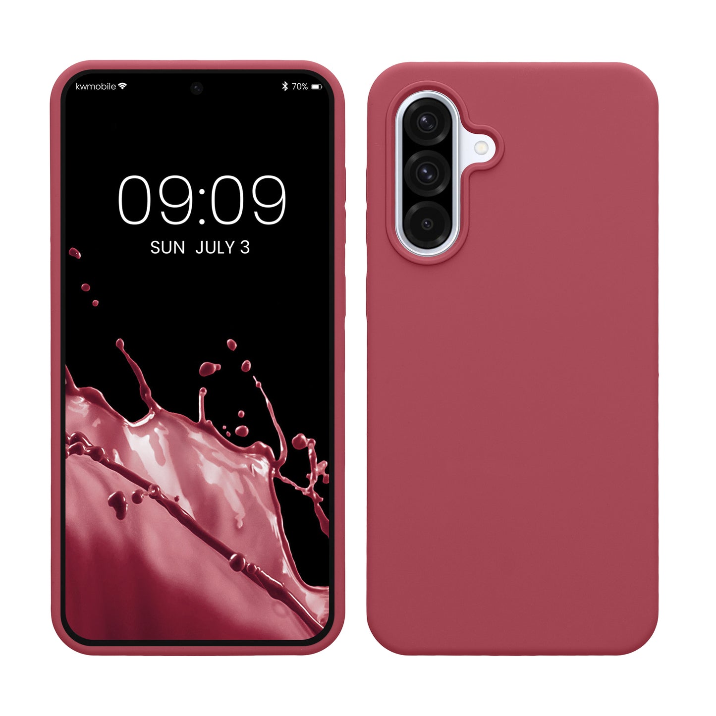 kwmobile Hülle kompatibel mit Samsung Galaxy A36 5G Hülle - Silikon Handy Case - Handyhülle weiche Oberfläche - kabelloses Laden - Dark Rose Dark Rose  