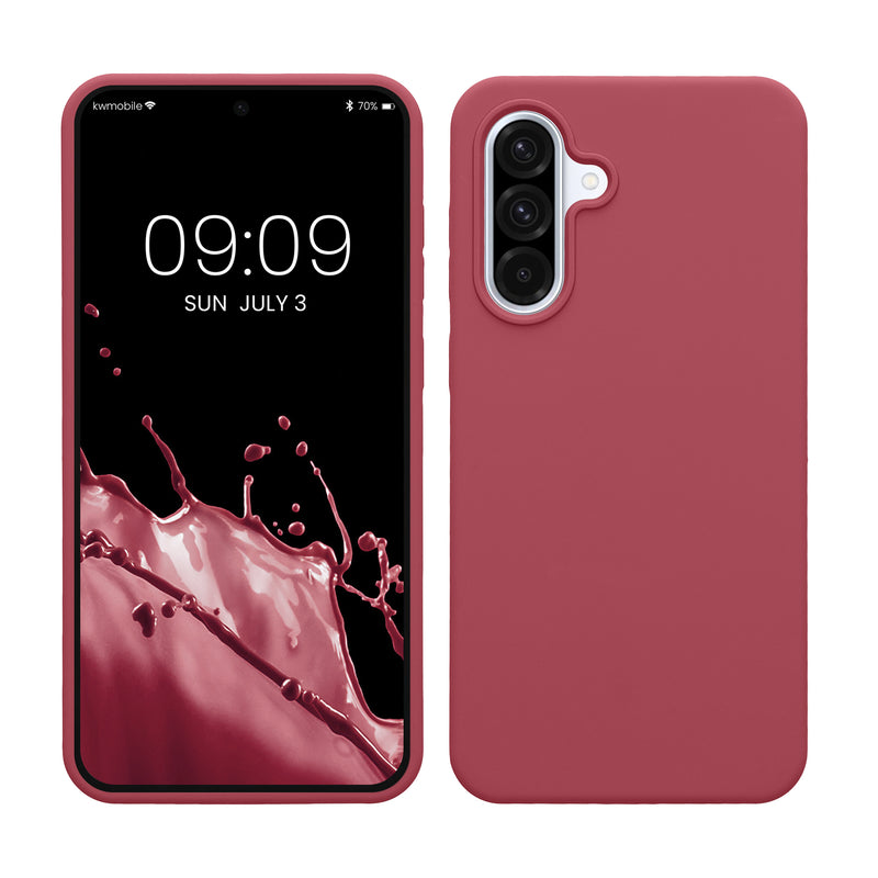 kwmobile Hülle kompatibel mit Samsung Galaxy A36 5G Hülle - Silikon Handy Case - Handyhülle weiche Oberfläche - kabelloses Laden - Dark Rose Dark Rose  