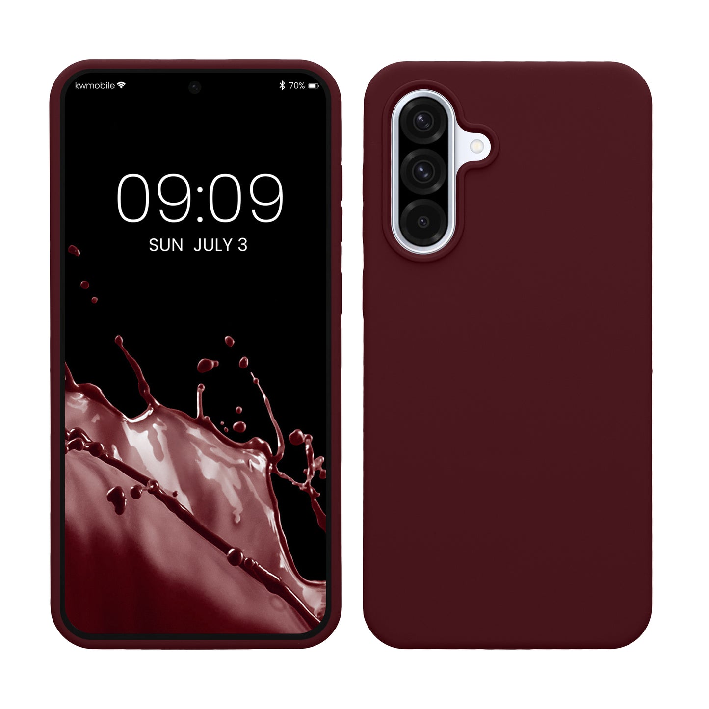 kwmobile Hülle kompatibel mit Samsung Galaxy A36 5G Hülle - Silikon Handy Case - Handyhülle weiche Oberfläche - kabelloses Laden - Bordeaux Violett Bordeaux Violett  