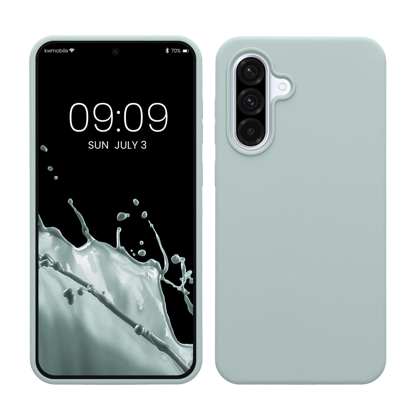 kwmobile Hülle kompatibel mit Samsung Galaxy A36 5G Hülle - Silikon Handy Case - Handyhülle weiche Oberfläche - kabelloses Laden - Cool Mint Cool Mint  