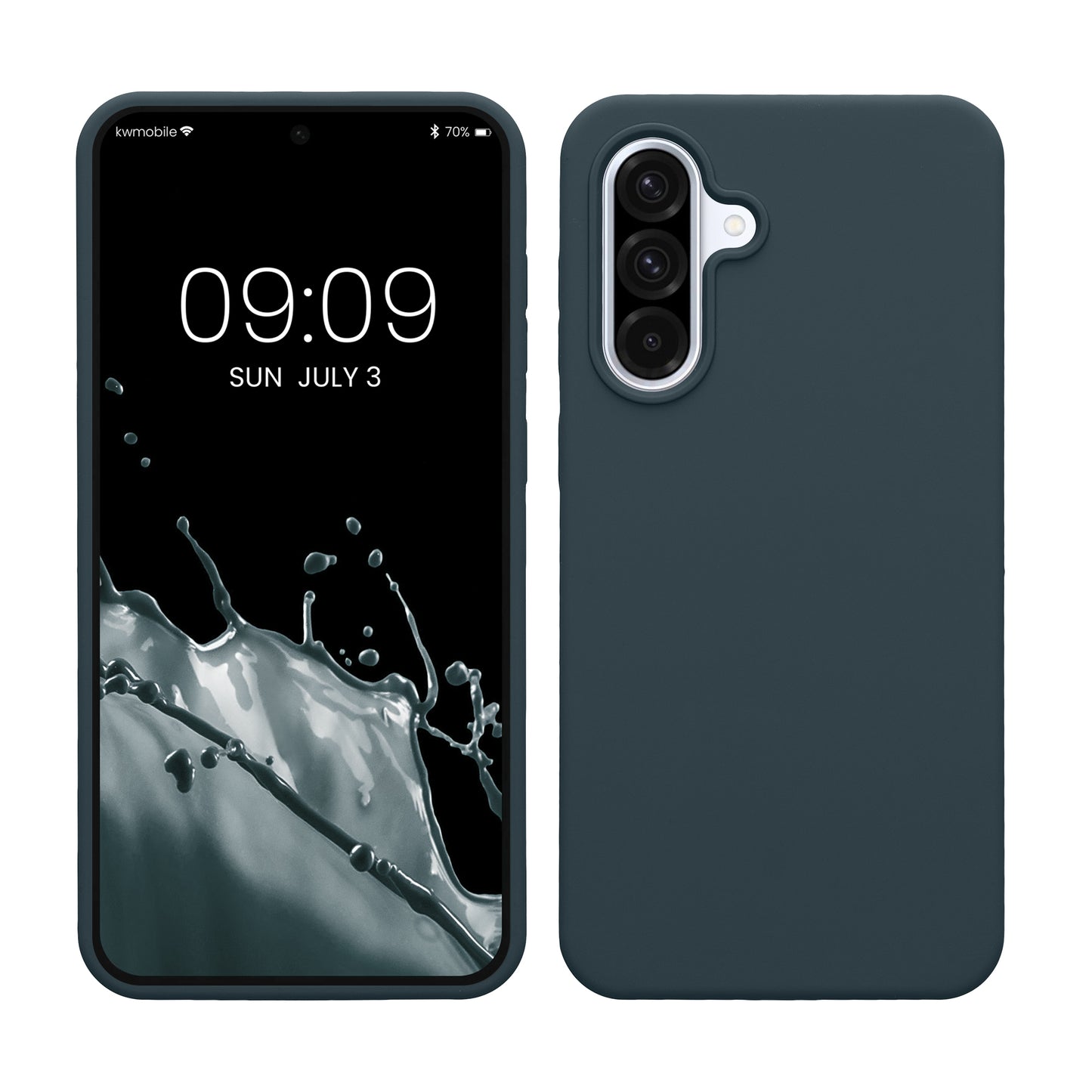 kwmobile Hülle kompatibel mit Samsung Galaxy A36 5G Hülle - Silikon Handy Case - Handyhülle weiche Oberfläche - kabelloses Laden - Dunkler Schiefer Dunkler Schiefer  