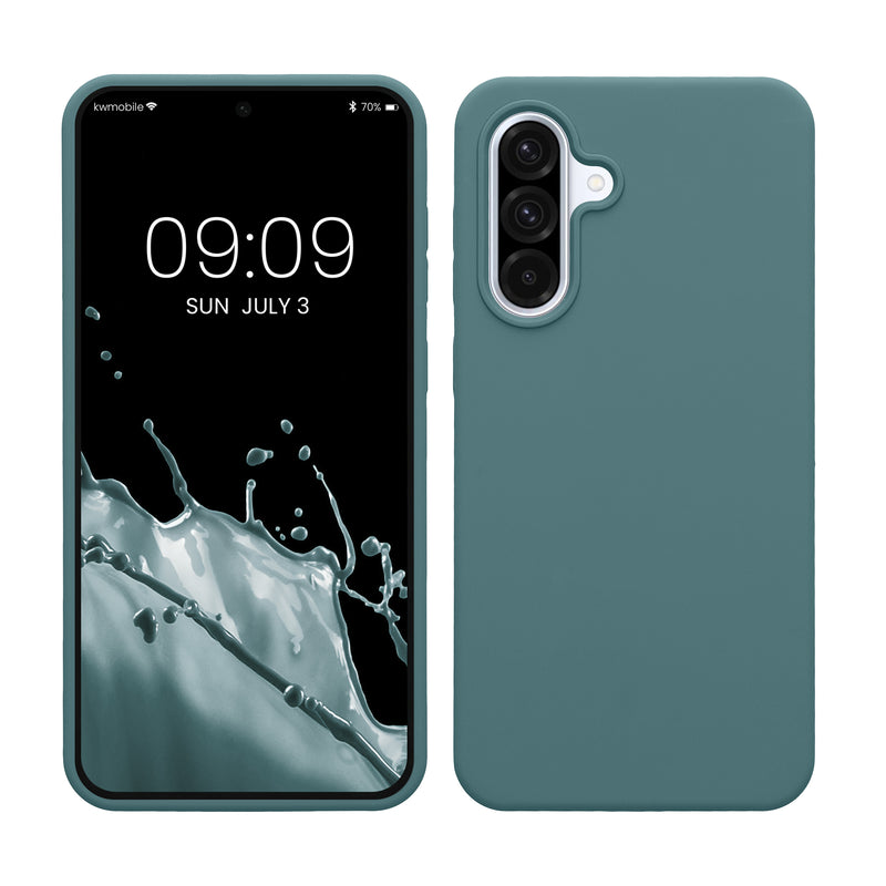 kwmobile Hülle kompatibel mit Samsung Galaxy A36 5G Hülle - Silikon Handy Case - Handyhülle weiche Oberfläche - kabelloses Laden - Arctic Night Arctic Night  