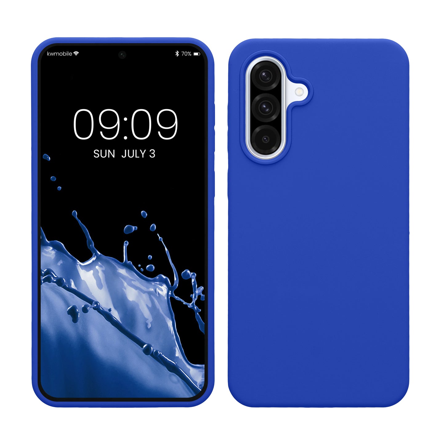 kwmobile Hülle kompatibel mit Samsung Galaxy A36 5G Hülle - Silikon Handy Case - Handyhülle weiche Oberfläche - kabelloses Laden - Baltik Blau Baltik Blau  