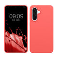 kwmobile Hülle kompatibel mit Samsung Galaxy A36 5G Hülle - Silikon Handy Case - Handyhülle weiche Oberfläche - kabelloses Laden - Neon Koralle Neon Koralle  