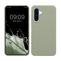kwmobile Hülle kompatibel mit Samsung Galaxy A36 5G Hülle - Silikon Handy Case - Handyhülle weiche Oberfläche - kabelloses Laden - Graugrün Graugrün  