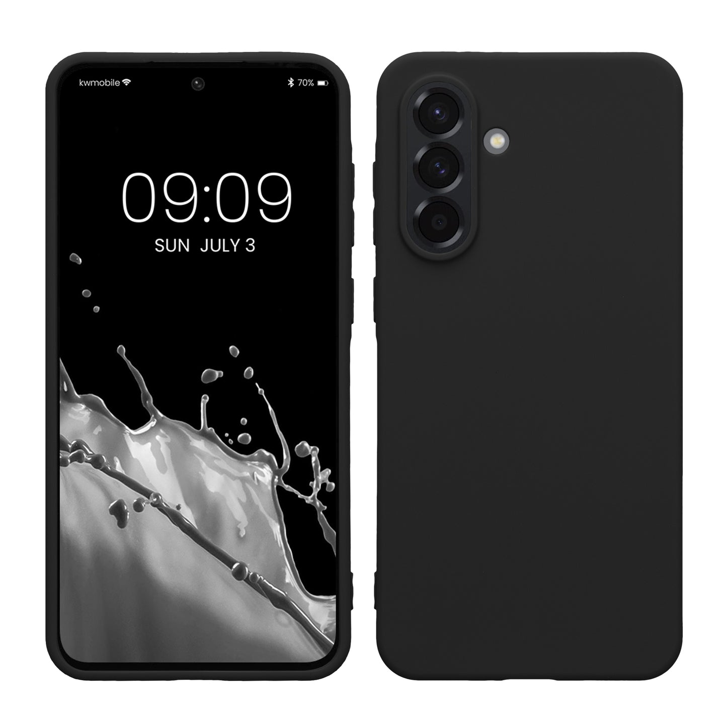 kwmobile Hülle kompatibel mit Samsung Galaxy A36 5G Hülle - weiches TPU Silikon Case - Cover geeignet für kabelloses Laden - Schwarz Schwarz  