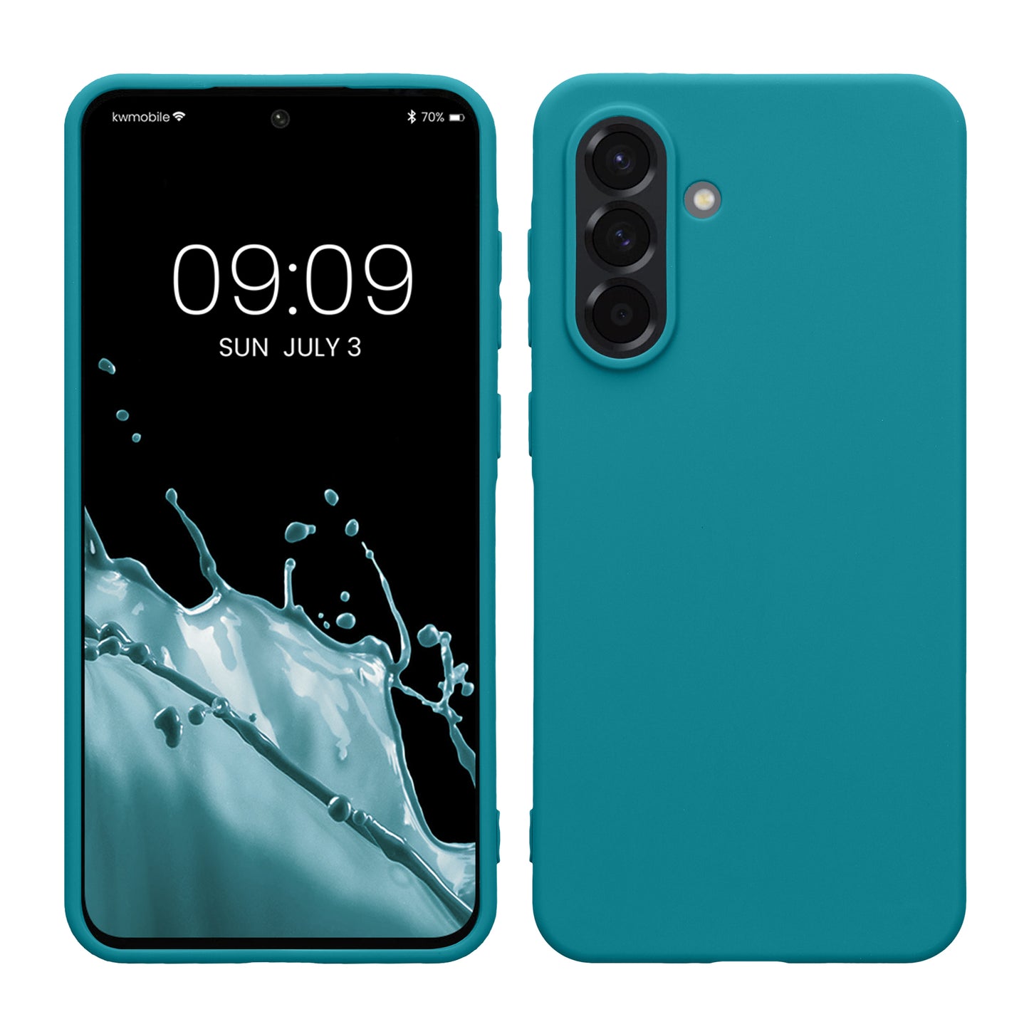 kwmobile Hülle kompatibel mit Samsung Galaxy A36 5G Hülle - weiches TPU Silikon Case - Cover geeignet für kabelloses Laden - Petrol matt Petrol matt  
