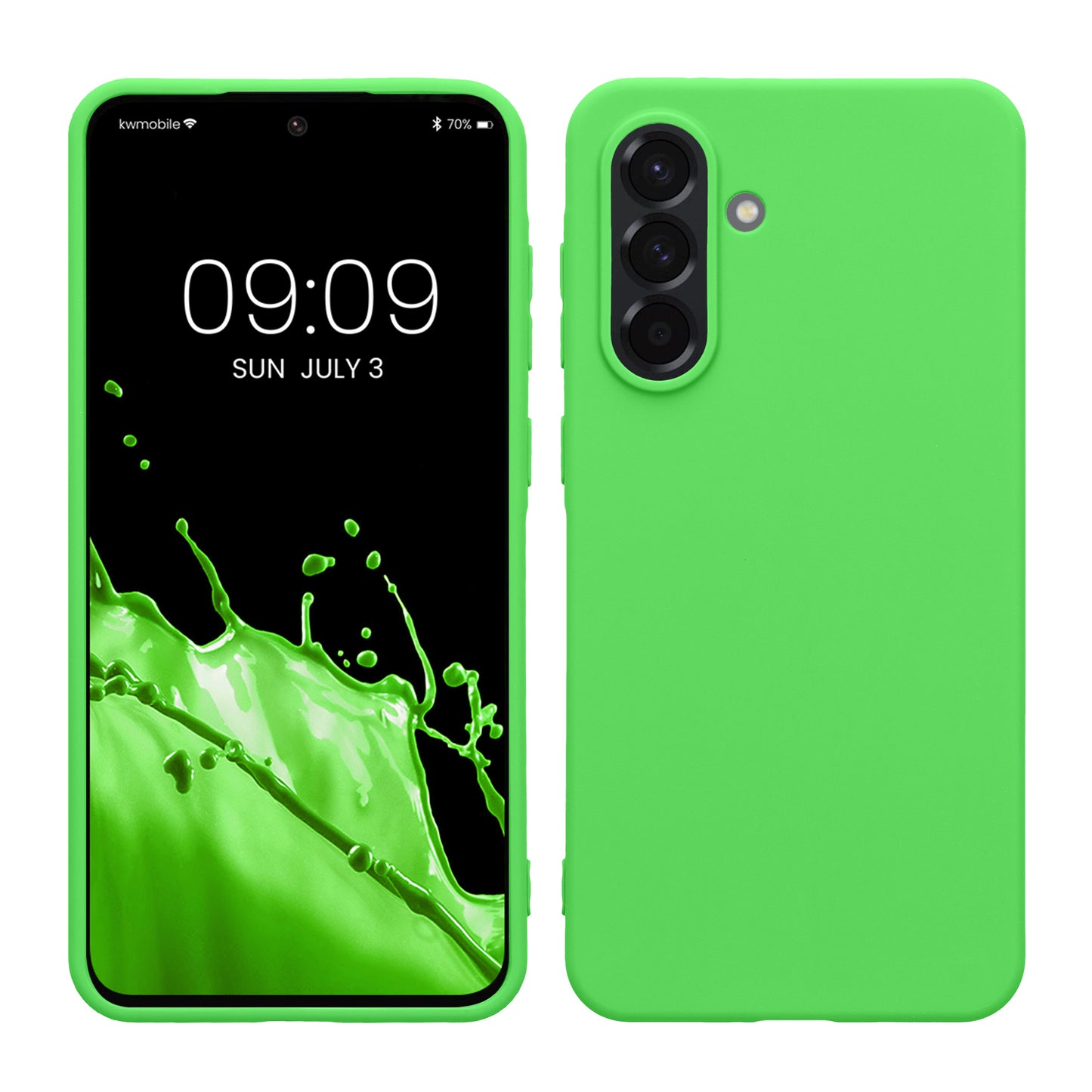 kwmobile Hülle kompatibel mit Samsung Galaxy A36 5G Hülle - weiches TPU Silikon Case - Cover geeignet für kabelloses Laden - Limettengrün Limettengrün  