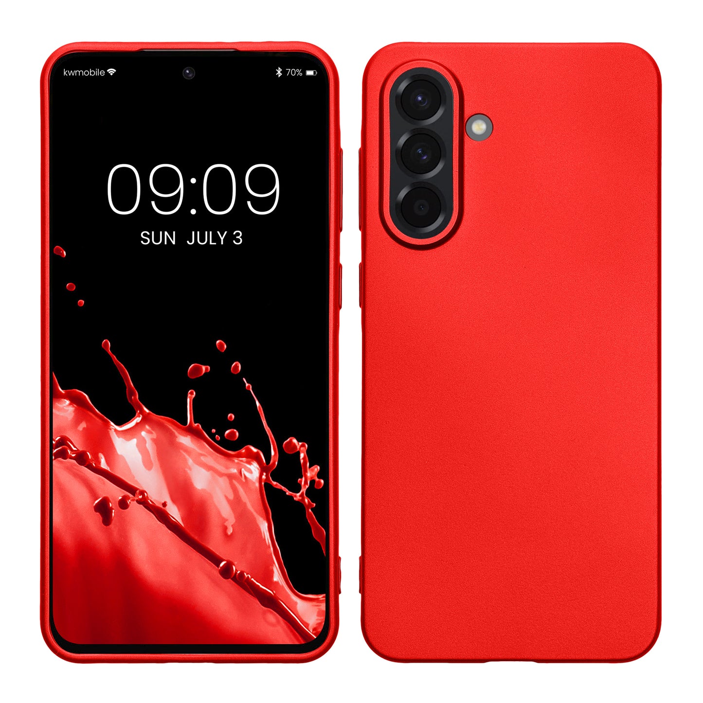 kwmobile Case kompatibel mit Samsung Galaxy A36 5G Hülle - Schutzhülle aus Silikon metallisch schimmernd - Handyhülle Metallic Dunkelrot Metallic Dunkelrot  