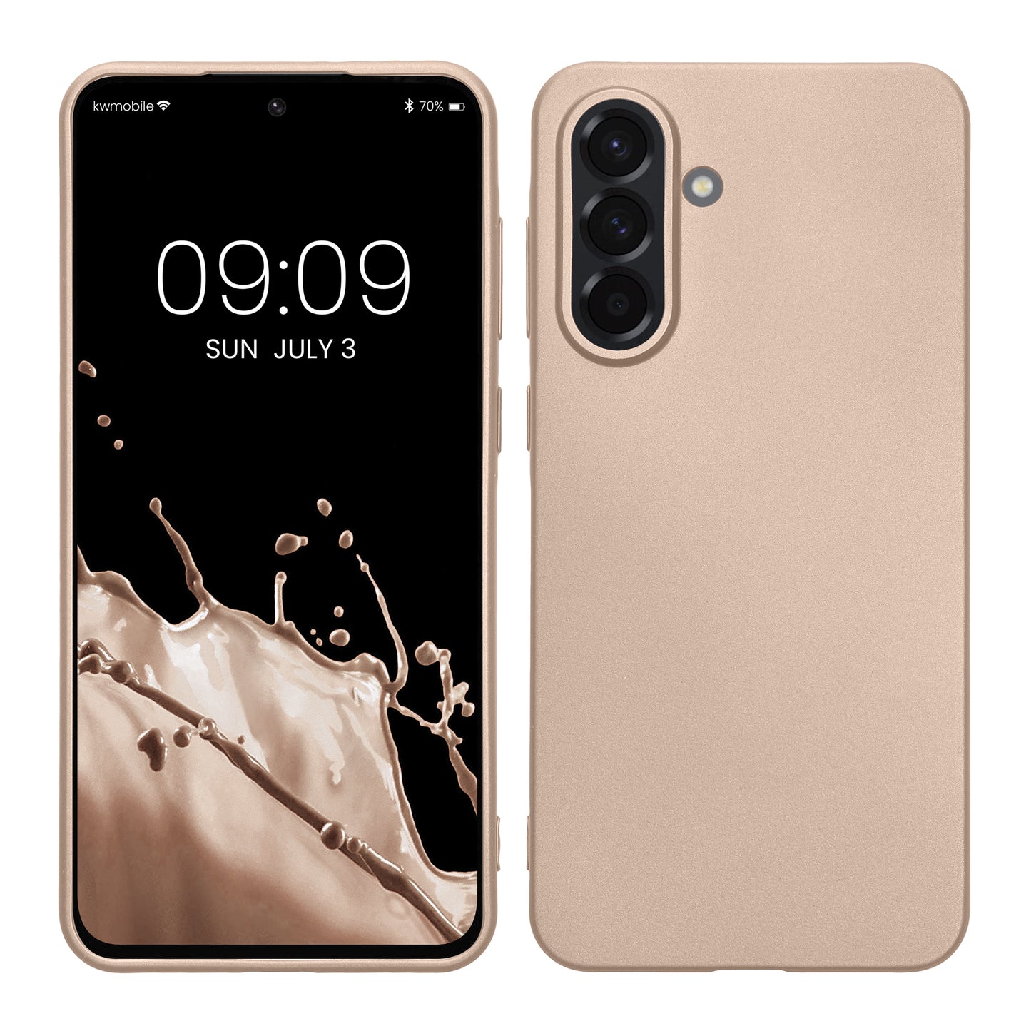 kwmobile Case kompatibel mit Samsung Galaxy A36 5G Hülle - Schutzhülle aus Silikon metallisch schimmernd - Handyhülle Metallic Gold Metallic Gold  