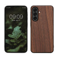 kwmobile Hülle kompatibel mit Samsung Galaxy A36 5G Hülle - Holz Case - stoßfestes Handy Cover - TPU Handyhülle in Dunkelbraun Dunkelbraun  