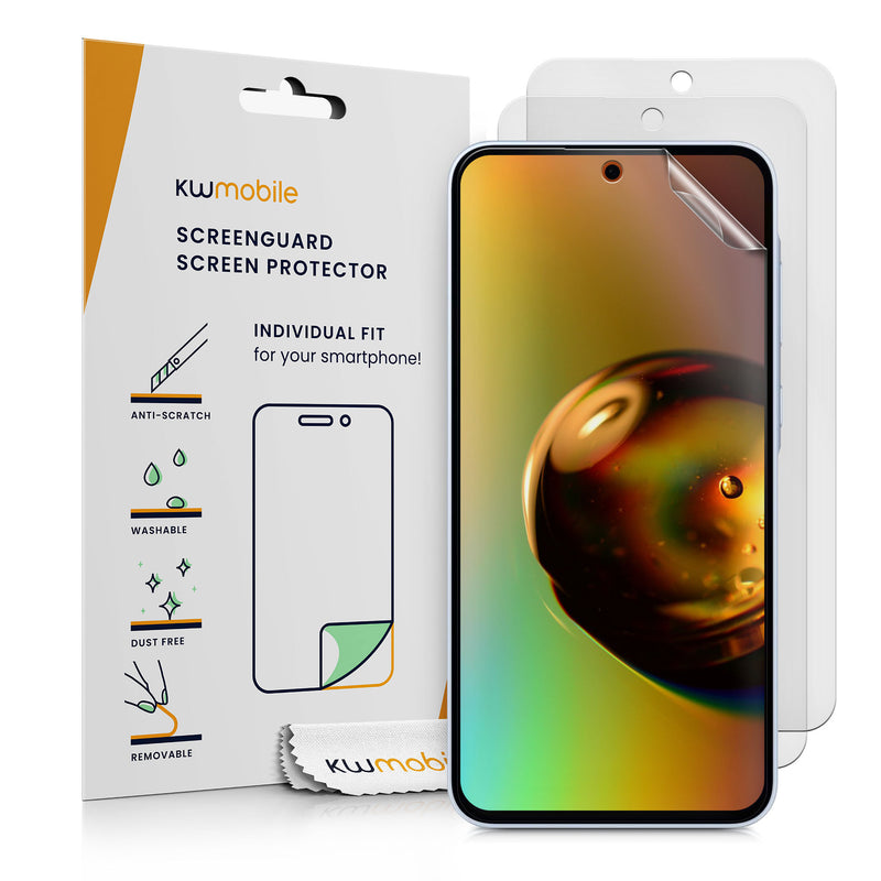 kwmobile 3x Folie matt kompatibel mit Samsung Galaxy A36 5G - Displayschutzfolie Schutzfolie - Displayschutz Displayfolie entspiegelt Matt Transparent  