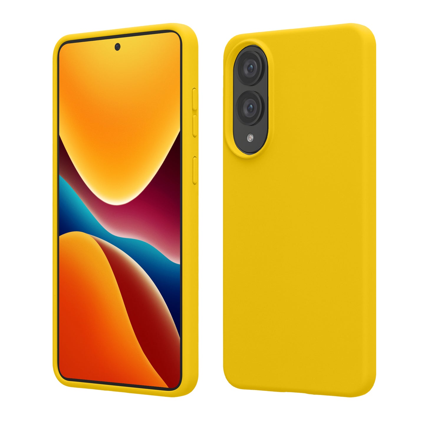 kwmobile Hülle kompatibel mit Samsung Galaxy S25 Edge Hülle - Silikon Handy Case - Handyhülle weiche Oberfläche - kabelloses Laden - Strahlend Gelb Strahlend Gelb  