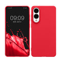 kwmobile Hülle kompatibel mit Samsung Galaxy S25 Edge Hülle - weiches TPU Silikon Case - Cover geeignet für kabelloses Laden - Neon Pink Neon Pink  