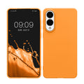 kwmobile Hülle kompatibel mit Samsung Galaxy S25 Edge Hülle - weiches TPU Silikon Case - Cover geeignet für kabelloses Laden - Fruity Orange Fruity Orange  