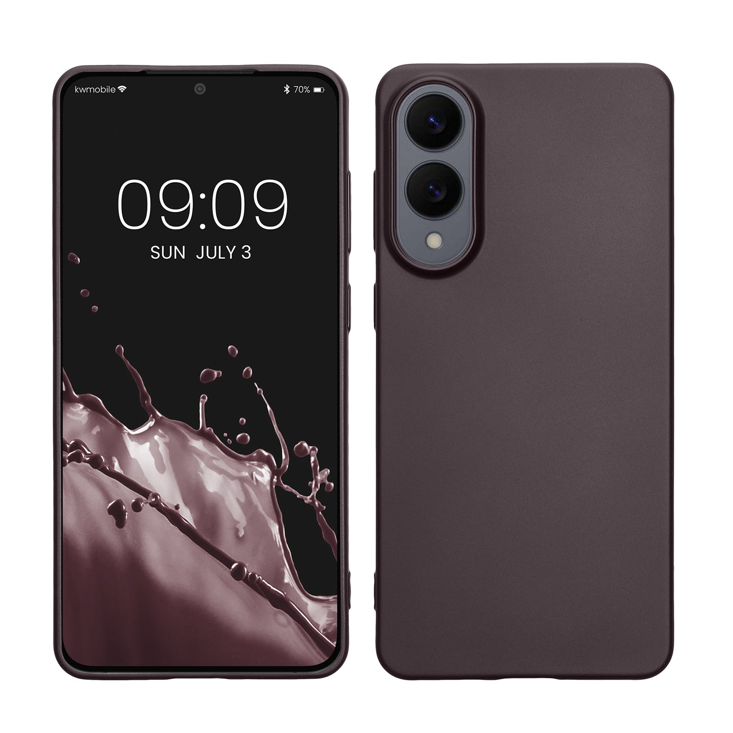 kwmobile Case kompatibel mit Samsung Galaxy S25 Edge Hülle - Schutzhülle aus Silikon metallisch schimmernd - Handyhülle Metallic Brombeere Metallic Brombeere  