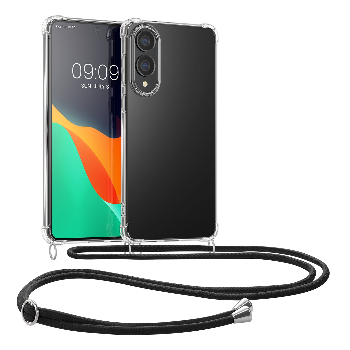 kwmobile Necklace Case kompatibel mit Samsung Galaxy S25 Edge Hülle - Silikon Cover mit Handykette - Band Handyhülle Transparent Transparent  