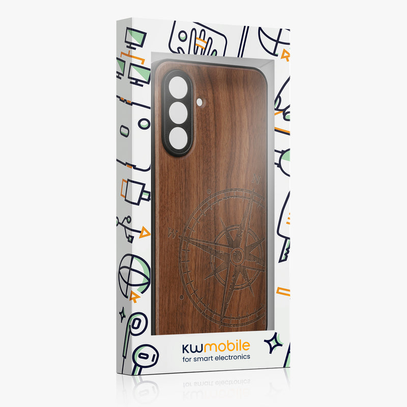 kwmobile Hülle kompatibel mit Samsung Galaxy A36 5G Handy Cover TPU Handyhülle Kompass Vintage