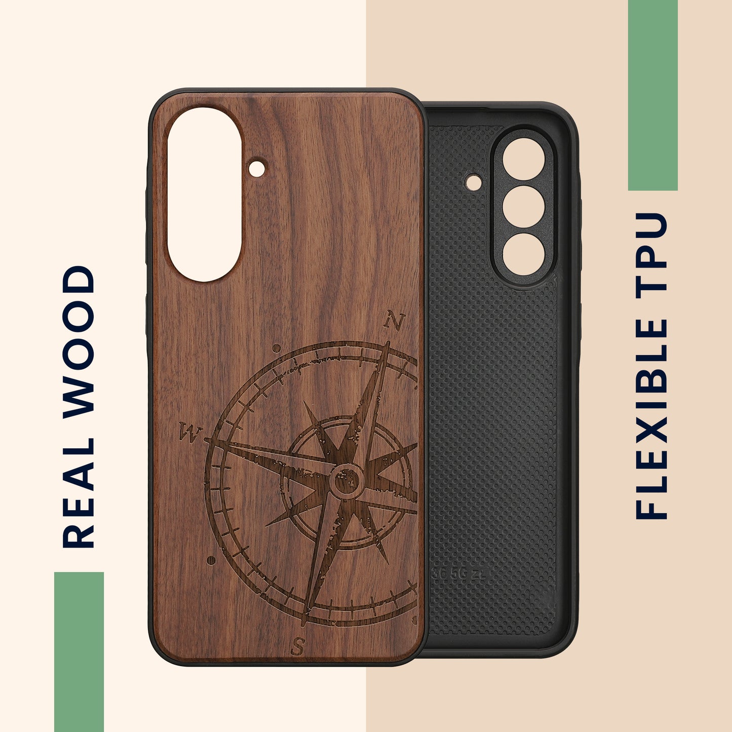 kwmobile Hülle kompatibel mit Samsung Galaxy A36 5G Handy Cover TPU Handyhülle Kompass Vintage