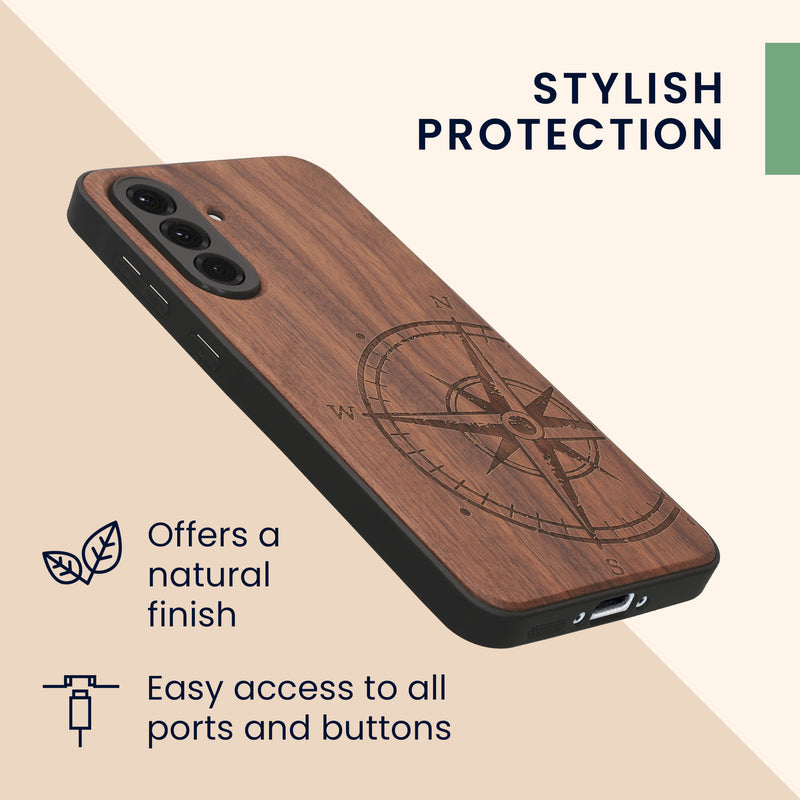 kwmobile Hülle kompatibel mit Samsung Galaxy A36 5G Handy Cover TPU Handyhülle Kompass Vintage