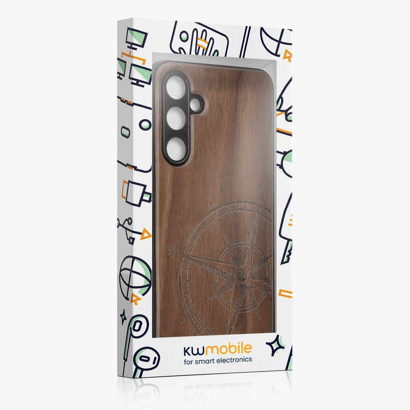 kwmobile Hülle kompatibel mit Samsung Galaxy A16 5G Handy Cover TPU Handyhülle Kompass Vintage