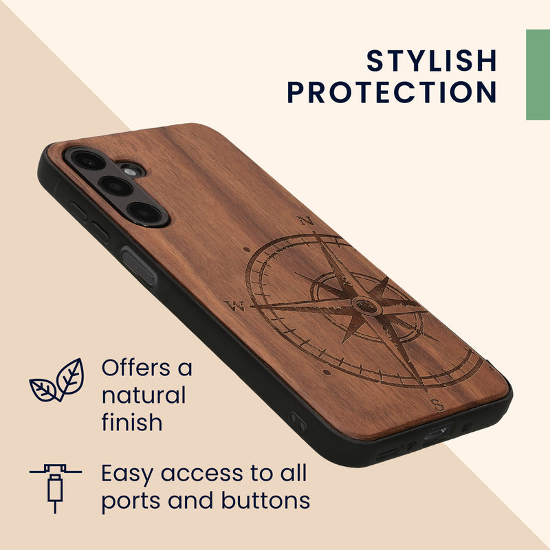 kwmobile Hülle kompatibel mit Samsung Galaxy A16 5G Handy Cover TPU Handyhülle Kompass Vintage