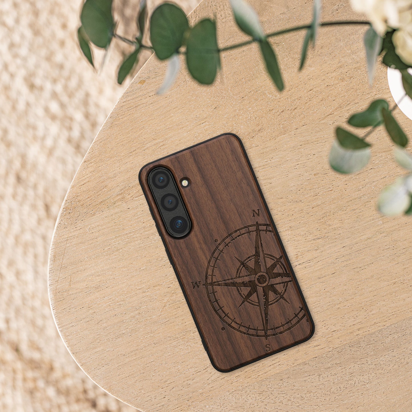 kwmobile Hülle kompatibel mit Samsung Galaxy S25 Hülle - Handy Cover - TPU Handyhülle Kompass Vintage