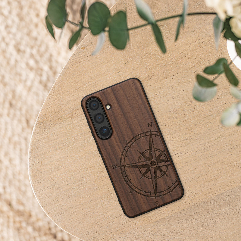kwmobile Hülle kompatibel mit Samsung Galaxy S25 Hülle - Handy Cover - TPU Handyhülle Kompass Vintage