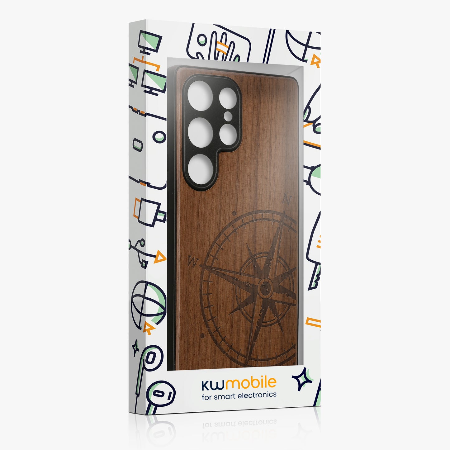 kwmobile Hülle kompatibel mit Samsung Galaxy S25 Ultra Hülle - Case - Handy Cover - TPU Handyhülle Kompass Vintage