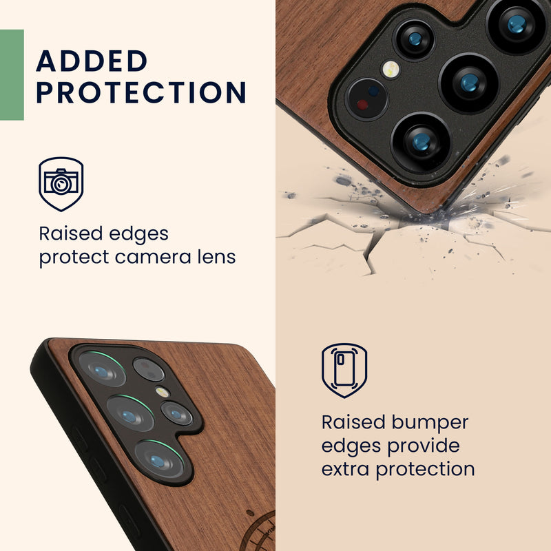 kwmobile Hülle kompatibel mit Samsung Galaxy S25 Ultra Hülle - Case - Handy Cover - TPU Handyhülle Kompass Vintage