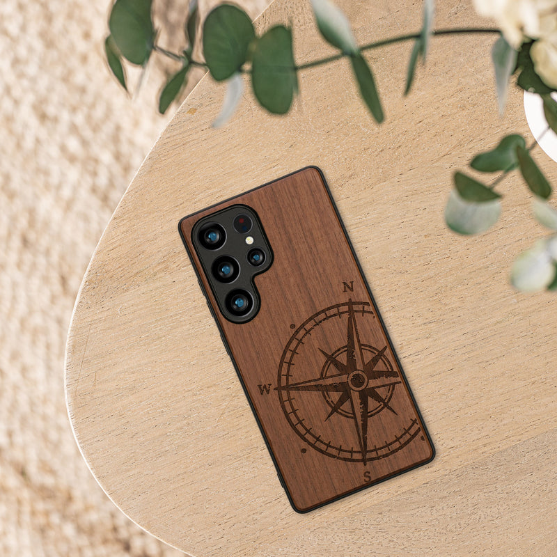 kwmobile Hülle kompatibel mit Samsung Galaxy S25 Ultra Hülle - Case - Handy Cover - TPU Handyhülle Kompass Vintage