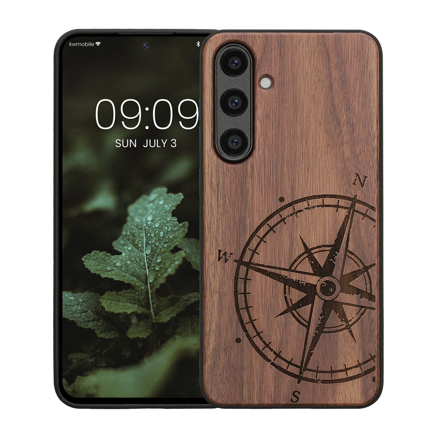 kwmobile Hülle kompatibel mit Samsung Galaxy S24 FE Hülle - Handy Cover - TPU Handyhülle Kompass Vintage