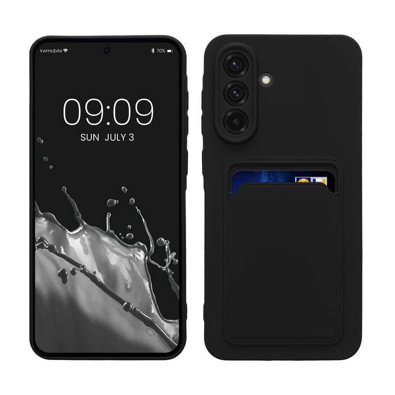 kwmobile Handyhülle kompatibel mit Samsung Galaxy A56 5G Hülle - Handy Cover mit Fach für Karten - in Schwarz Schwarz  