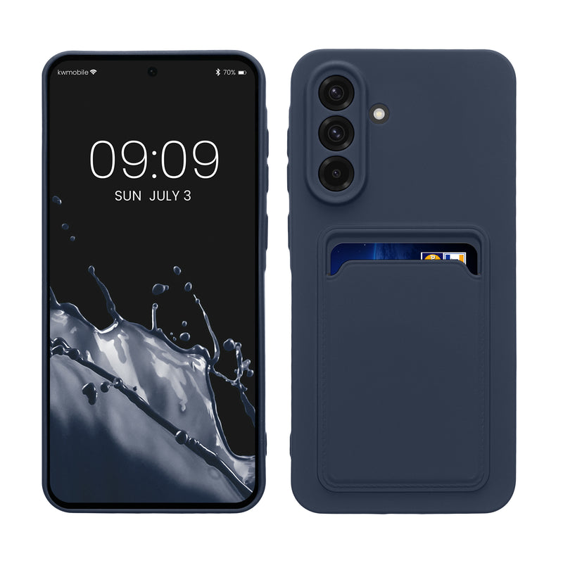 kwmobile Handyhülle kompatibel mit Samsung Galaxy A56 5G Hülle - Handy Cover mit Fach für Karten - in Dunkelblau Dunkelblau  