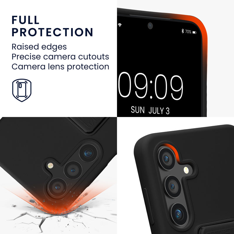 kwmobile Handyhülle für Samsung Galaxy S24 Hülle mit Fingerhalter und Stand Schutzhülle Cover