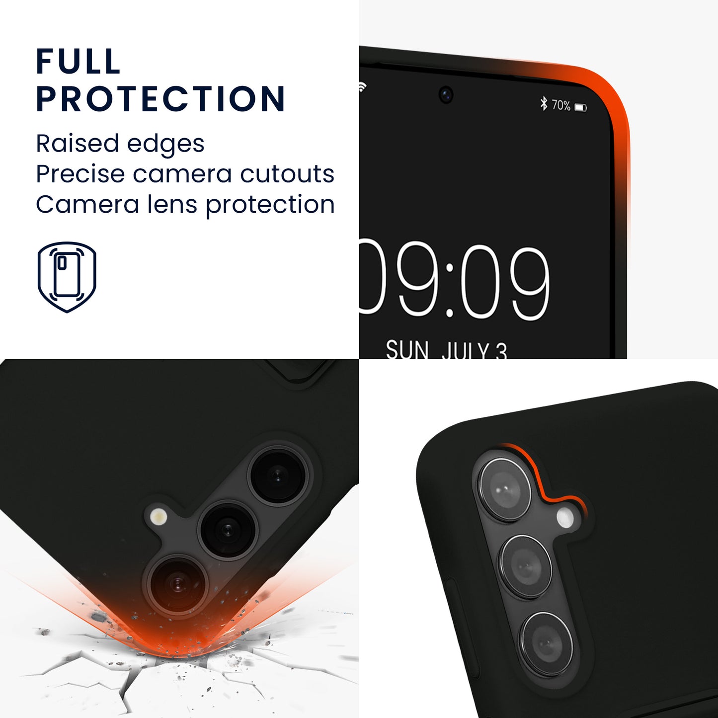 kwmobile Handyhülle für Samsung Galaxy S24 Plus Hülle Fingerhalter und Stand Schutzhülle Cover
