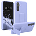 kwmobile Handyhülle kompatibel mit Samsung Galaxy S24 Plus - Hülle mit Fingerhalter und Standfunktion - Silikon Case Handy Cover in Lavendel Lavendel  