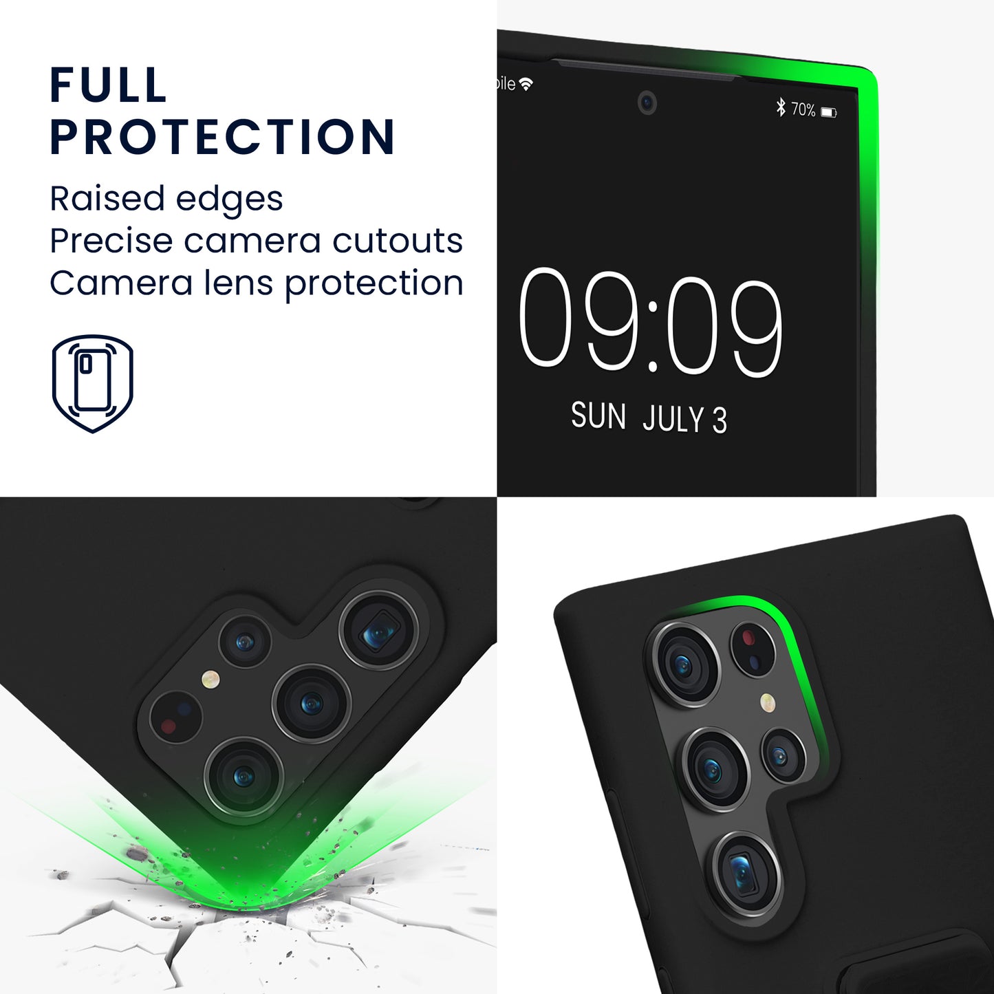kwmobile Handyhülle für Samsung Galaxy S24 Ultra Hülle mit Fingerhalter und Stand Schutzhülle Cover