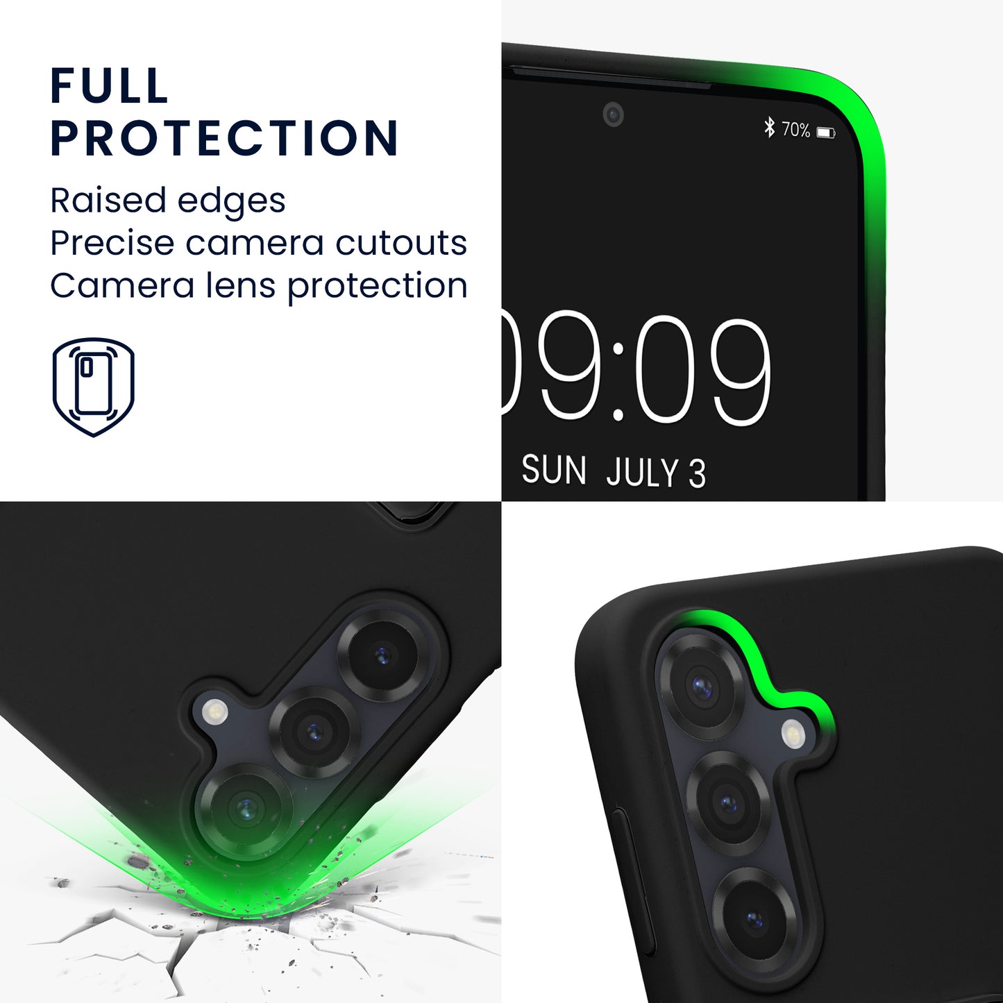 kwmobile Handyhülle für Samsung Galaxy S25 Plus Hülle mit Fingerhalter und Stand Schutzhülle Cover