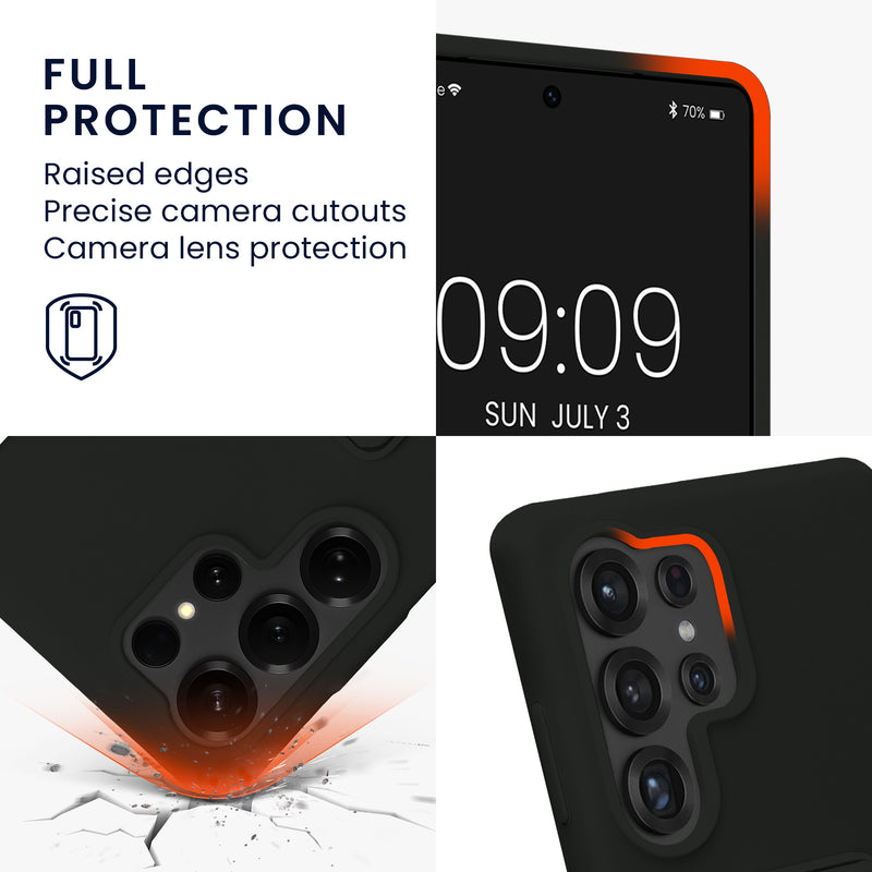 kwmobile Handyhülle für Samsung Galaxy S25 Ultra Hülle Fingerhalter und Stand Schutzhülle Cover