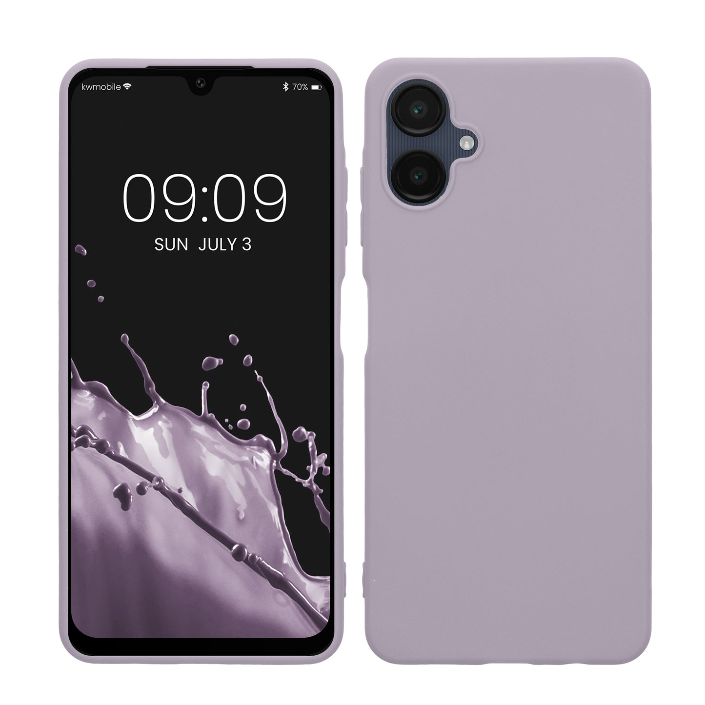 kwmobile Hülle kompatibel mit Samsung Galaxy A06 Hülle - weiches TPU Silikon Case - Cover geeignet für kabelloses Laden - Lavendel Lavendel  