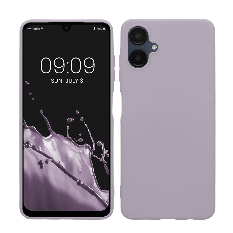 kwmobile Hülle kompatibel mit Samsung Galaxy A06 Hülle - weiches TPU Silikon Case - Cover geeignet für kabelloses Laden - Lavendel Lavendel  