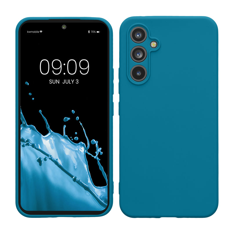 kwmobile Handyhülle kompatibel mit Samsung Galaxy A54 5G Hülle - Handy Case aus weichem Silikon in Karibikblau Karibikblau  