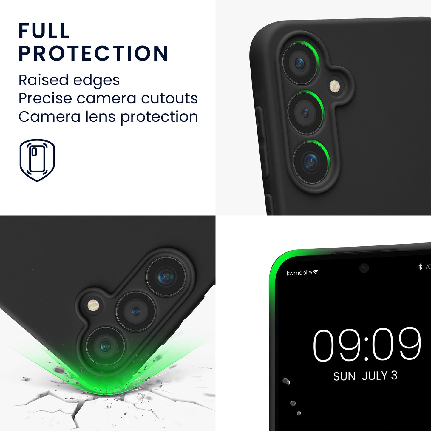 kwmobile Handyhülle für Samsung Galaxy A55 5G Hülle - weiches Handy Silikon Case - Schutzhülle Cover