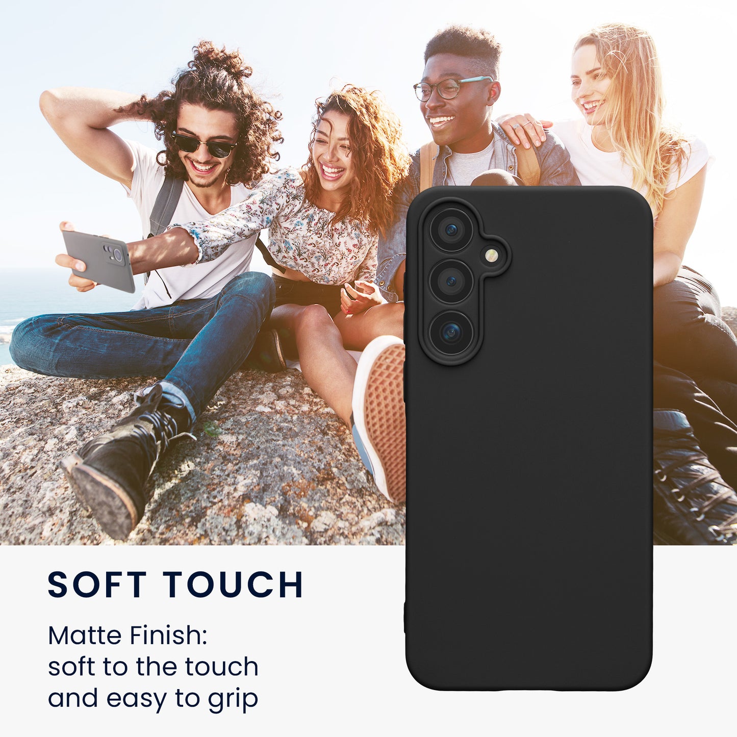 kwmobile Handyhülle für Samsung Galaxy A55 5G Hülle - weiches Handy Silikon Case - Schutzhülle Cover