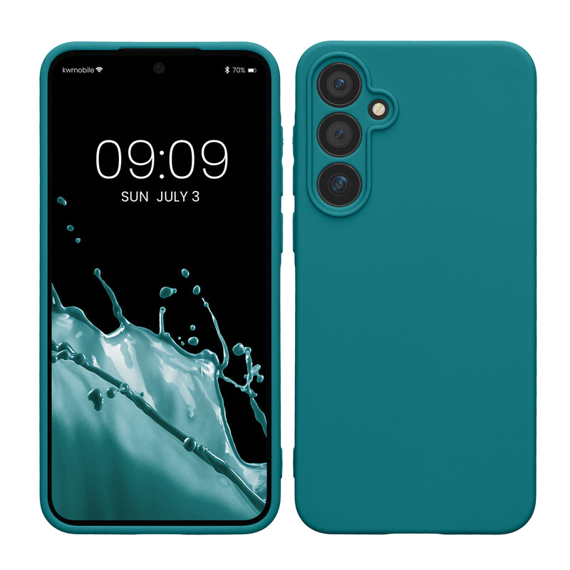 kwmobile Handyhülle kompatibel mit Samsung Galaxy A55 5G Hülle - Handy Case aus weichem Silikon in Petrol matt Petrol matt  