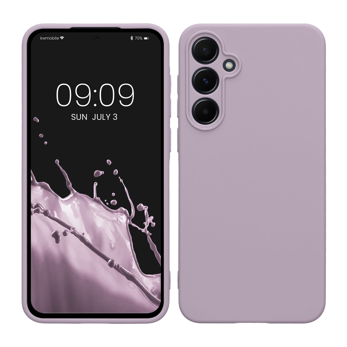 kwmobile Handyhülle kompatibel mit Samsung Galaxy A55 5G Hülle - Handy Case aus weichem Silikon in Lavendel Lavendel  