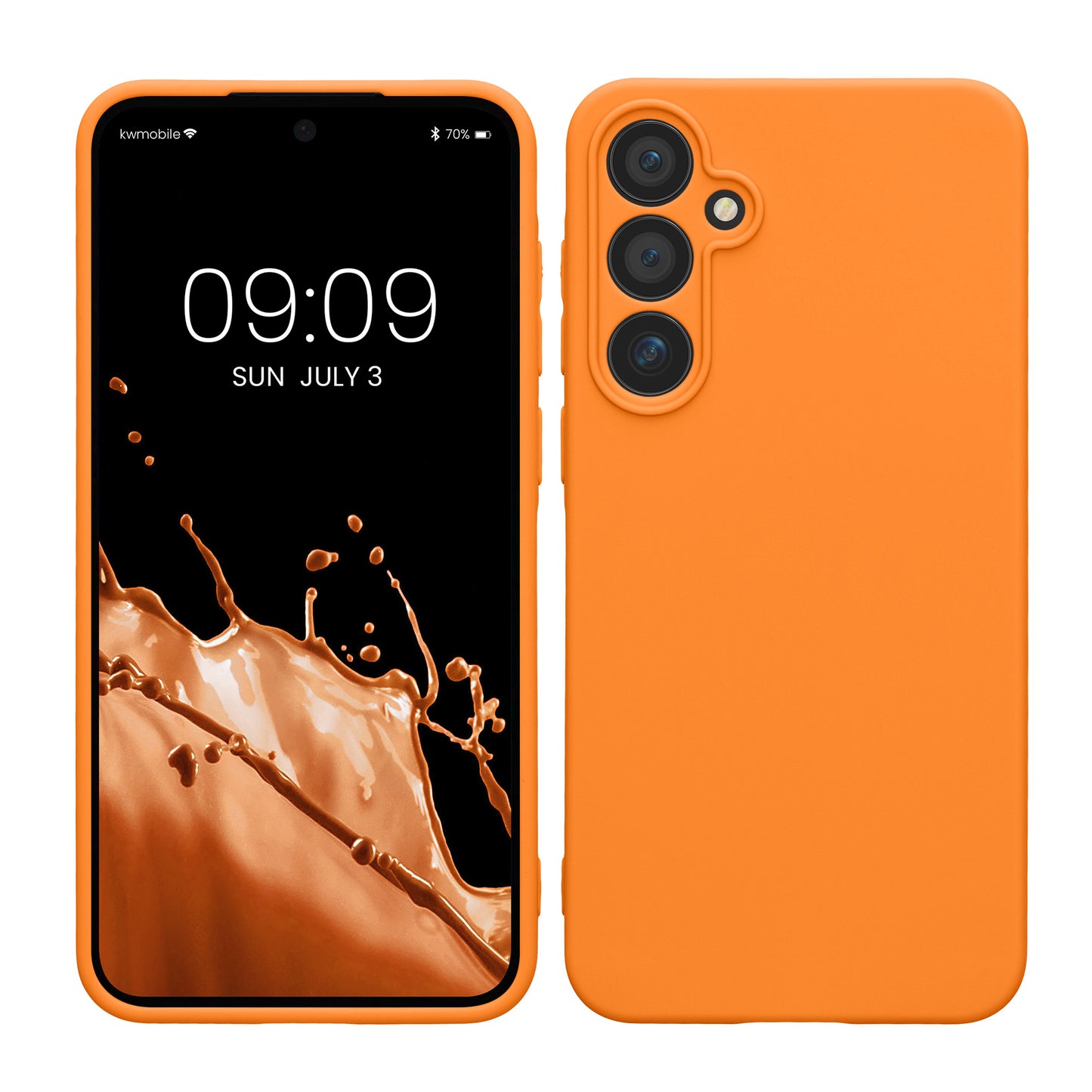 kwmobile Handyhülle kompatibel mit Samsung Galaxy A55 5G Hülle - Handy Case aus weichem Silikon in Fruity Orange Fruity Orange  